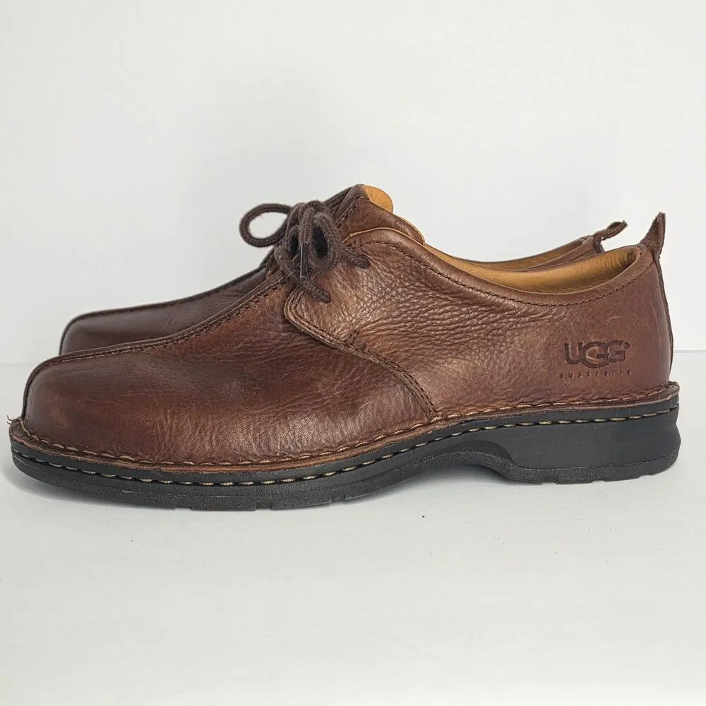 UGG Australia Men's 8.5 Brown Leather Lace-Up Casual Shoes S/N 5527